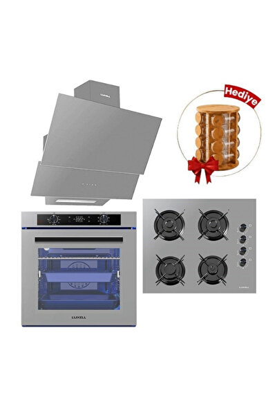 Luxell A-68 Sgf3 Dijital Ddt 88 Lt Platinum Gri Fırın/ Oc 88 Cam Ocak/ 835 Da...
