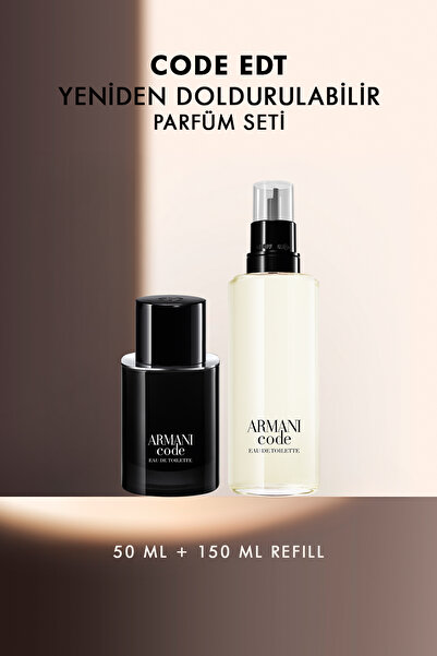 Giorgio Armani Code EDT 50 ml & 150 ml Refill Yeniden Doldurulabilir Erkek Pa...
