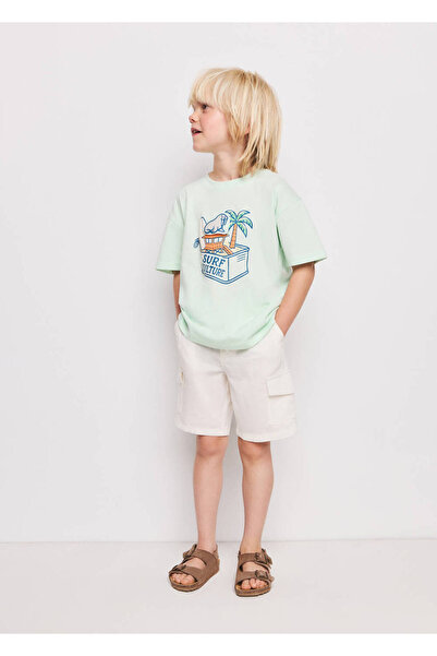 MANGO Baby Sörf baskılı pamuklu t-shirt