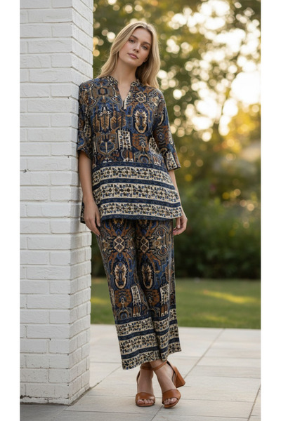 Generic Women's Digital Print Co-Ord Set, Heavy Rayon Fabric, 2 Piece Outfit