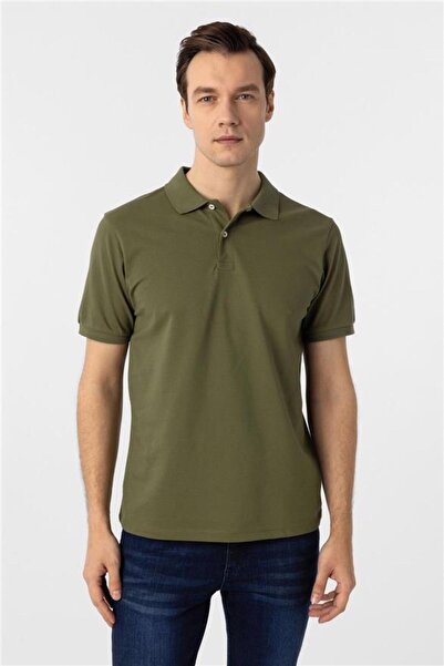 SÜVARİ Haki Regular Fermuarlı Polo Yaka Tişört