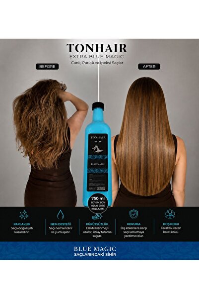 TON HAİR BLUE MAGİC Ekstra 750 Ml Profosyonel Yoğun Onarıcı Bakım ve Yoğun Dü...