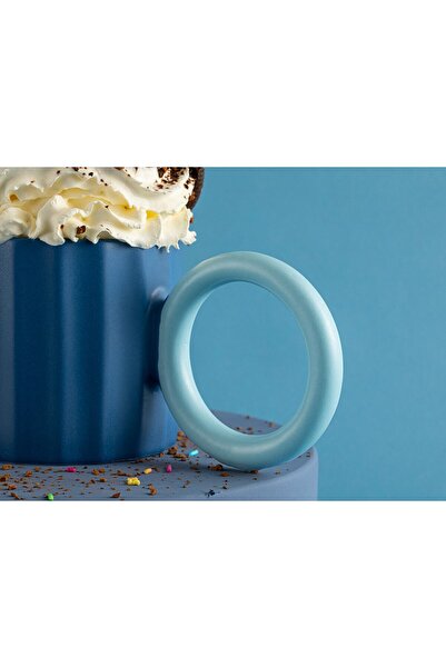 English Home Angled New Bone China Kupa 260 Ml Lacivert - Açık Mavi