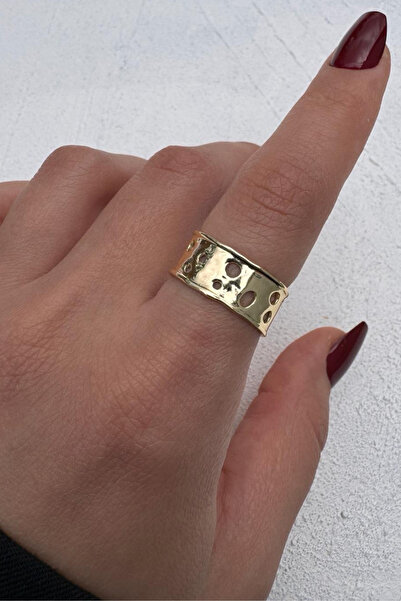 Leo'Stone Polished Series Geometric Hole Detailed Adjustable Women's Ring