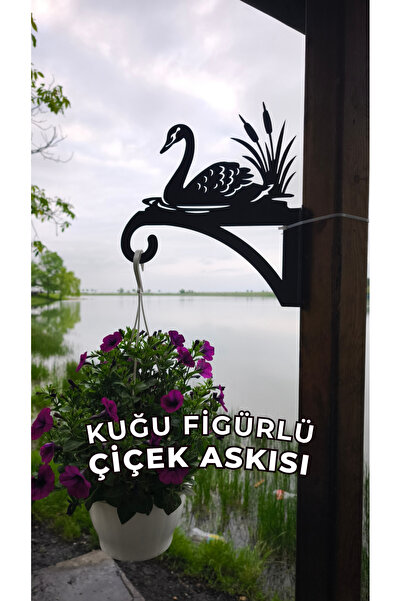 Metalciklerim Metal Saksı Askılığı - Kuğu Figürlü Duvar Tipi Dekoratif Çiçek ...