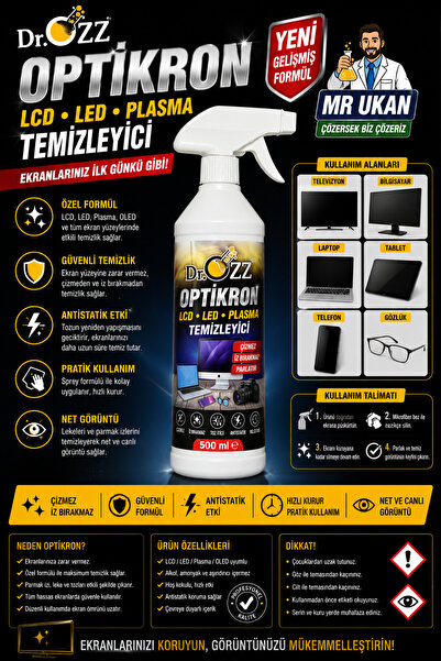 Dr.Ozz Optikron Lcd Led Televizyon Cep Telefonu Laptop Ekranı Temizleme Sprey...