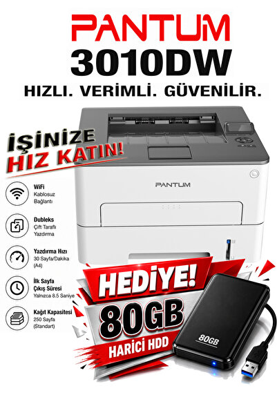 Pantum P3010 DW Wi-Fi Mono Lazer Yazıcı