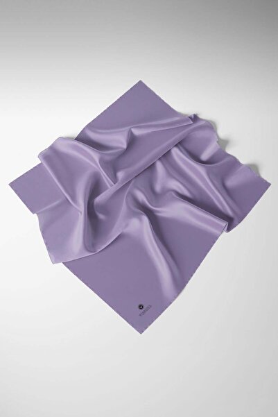 Viscose Twill Silk Less Defective Dirty Lilac Color 90x90 Plain Scarf Sewing Type : Hand Sewing