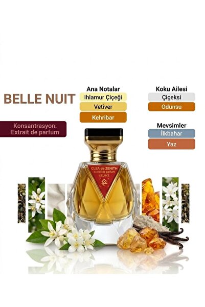 clea de zenith CLEAdeZENİTH PARFÜM BELLE NUIT DELUXE 60 + 5 Ml Kadın Parfüm