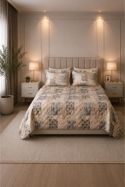 AYBERK HOME TEXTİLE Moti̇f01 Four Seasons Quilted Double Duvet Cover Set 6 Pi...