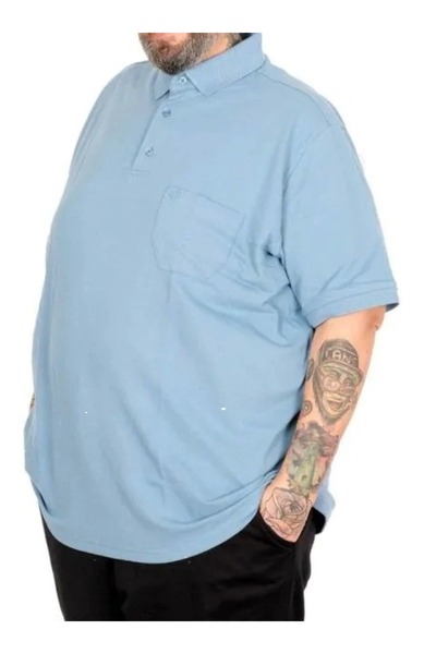 cusseli Large Size Polo Classic T-Shirt with Pockets C20552 Blue