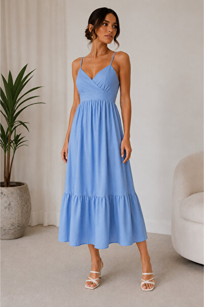 Eslem Bulut Boutique Askılı Midi Elbise