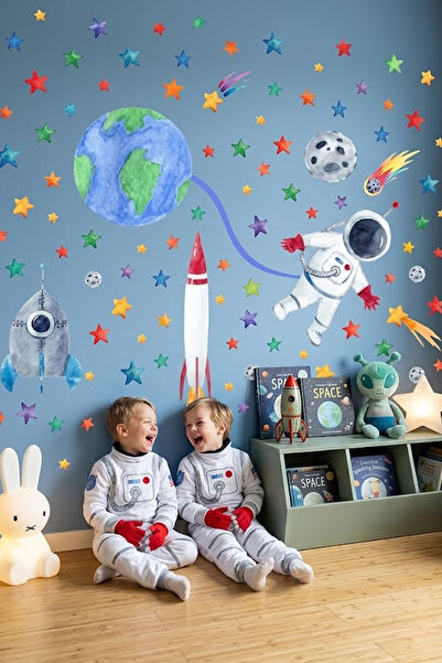 Kt Grup Astronot Ve Gezegenler Duvar Sticker Seti