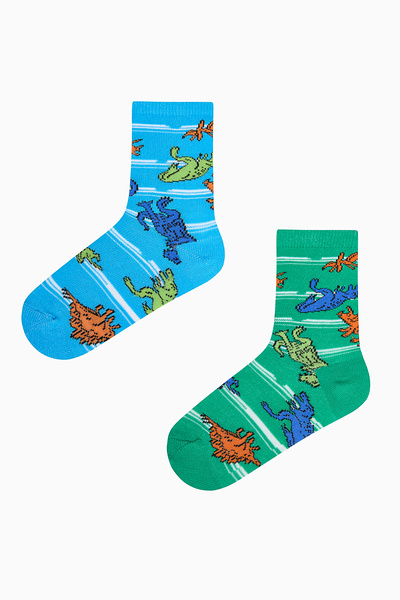 Penti Șosete multicolore din 2 piese Dino pentru băieți