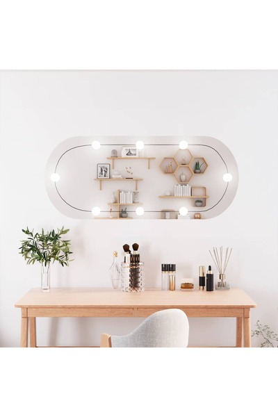 Concept Oglindă de perete cu lumini LED 40x90 cm oval sticlă