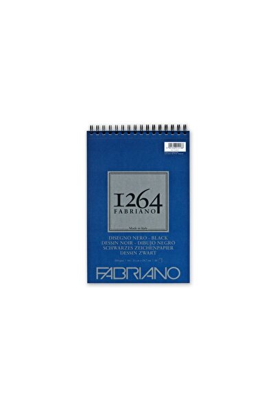 Fabriano Bloc de desen 1264 Negru, A4, 200gr, 40 de coli, cu spirală Fabriano