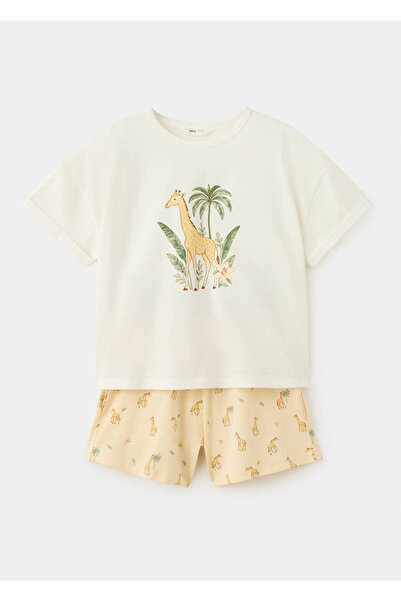 MANGO Kids Desenli şort pijama