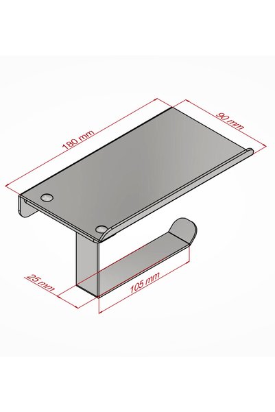 Mova Dizayn Rack Toilet Paper Holder with Phone Stand Bathroom Toilet Paper Holder Metal