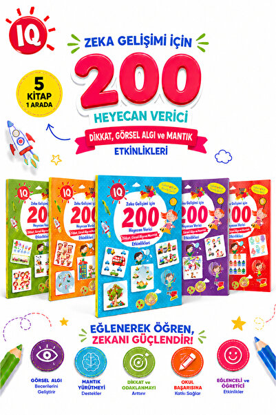 Dikkat Atölyesi Yayınları Iq Zeka Gelişimi için 200 Heyecan Verici Etkinlik 5...