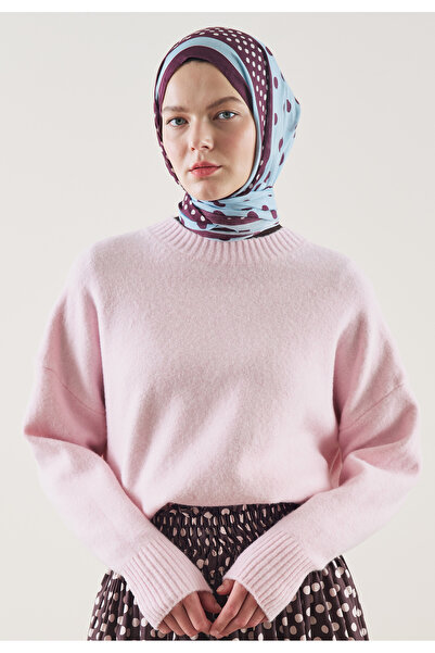 Freshscarfs Puantiye Desen Rami Şal Açık Mavi