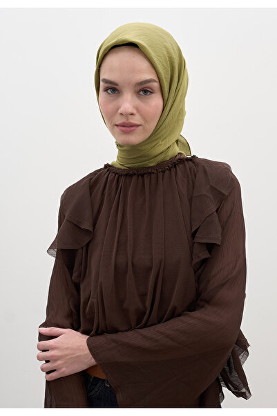 Freshscarfs Βαμβακερό Φουλάρι Βισκόζης Χακί
