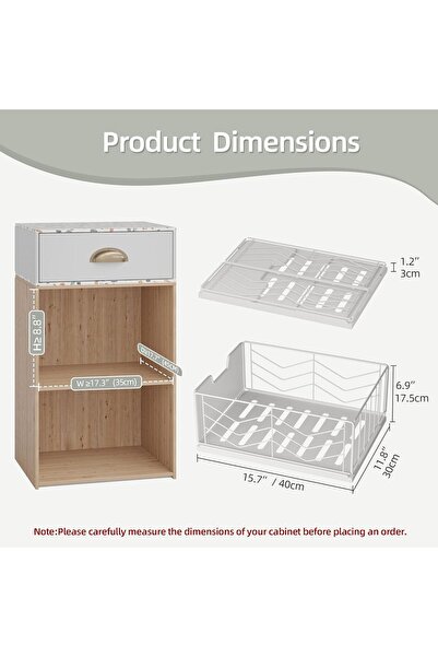 Arabest Slide Out Drawer for Kitchen Cabinet, No-Drill Adhesive Pull Out Orga...