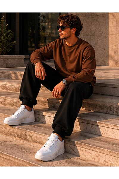 NEED LİFE Erkek Basic O Yaka Rahat Form Scuba Kumaş  Sweatshirt
