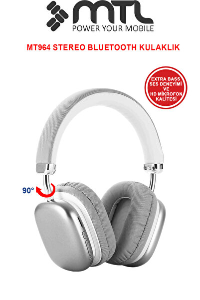 MTL Kablosuz Stereo Kulak Üstü Kulaklık HD Ses Bluetooth 5.3 Extra Bass Ios V...