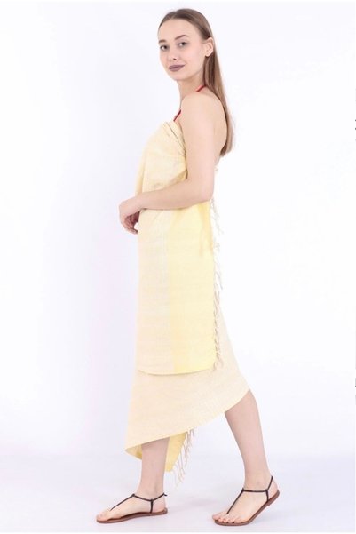 bohemian buldan Cotton 90x190 Yellow Organic Peshtemal Beach Bath