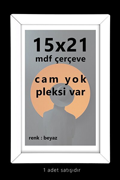 Bytwo 1 Adet 15x21 Çerçeve - Beyaz A5 Çerçeve - Mdf Çerçeve ( Hem yatay hem D...