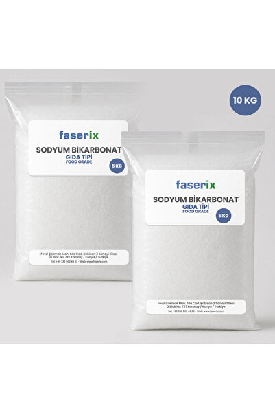 faserix Sodyum Bikarbonat (Şişecam) İngiliz Karbonatı Gıda Tipi 10 Kg