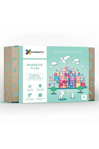 Connetix Set de construcție magnetic cu plăci magnetice, pachet creativ paste...