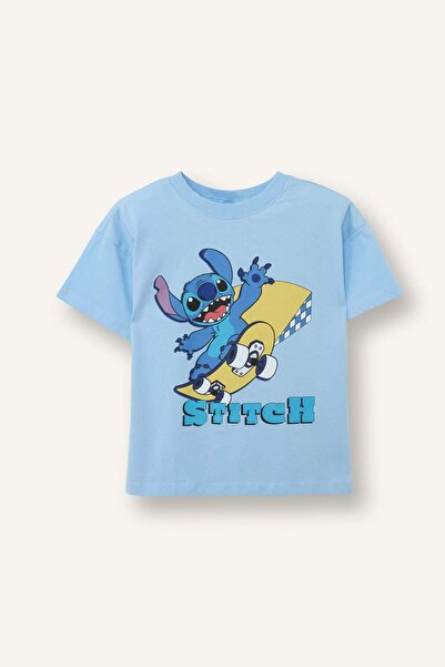 DeFacto Disney Lilo & Stitch Κανονική εφαρμογή Κοντομάνικο μπλουζάκι για αγορ...