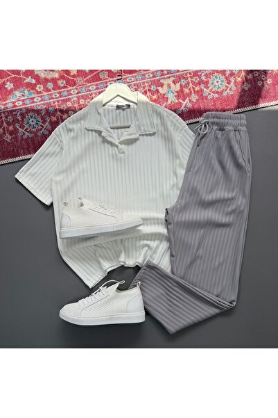 KONSEPT35 SET BĂRBAȚI CU GULER POLO, DIN LYCRA, ȚESĂTURĂ OTTOMANĂ, PENTRU PAR...