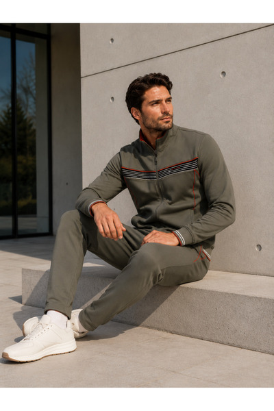 NEED LİFE Men's Stand-Up Collar Standard Fit Line Detailed Zippered Straight ...