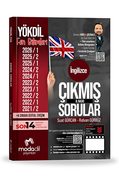 Modadil Yayınları Modadil YÖKDİL Fen İngilizce Çıkmış Sorular - Video Çözümlü