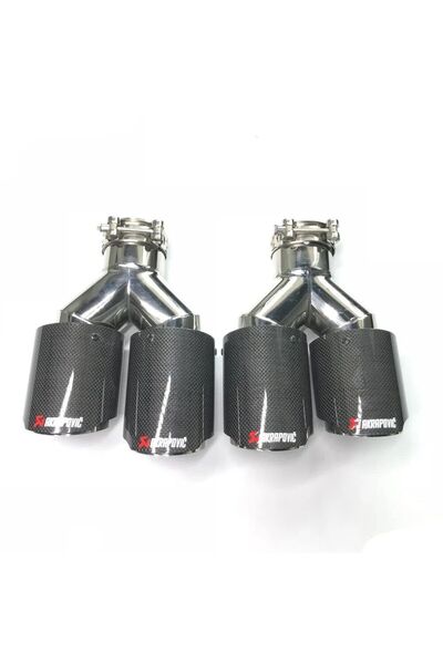 Akrapovic AKRAPOVİÇ Akrapoviç egzoz ucu karbon çift çıkış açılı 2adet dual 10...