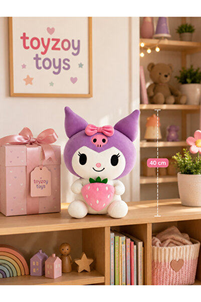 Toyzoy Toys Kuromi Çilekli Peluş Oyuncak 40 cm - Sevimli & Yumuşak