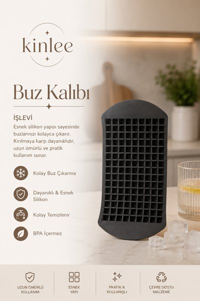 Kinlee 2-Piece Ice Mold Set Round Ice Ball and Mini Cube Ice Mold