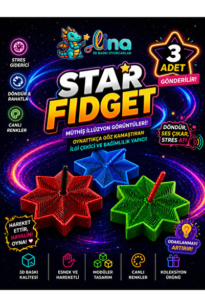 ümit toys Lina - Star Fidget Viral - Spiral İllüzyon Stres Oyuncağı