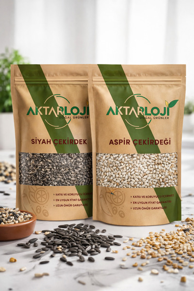 aktarloji 250 Gr Küçük Siyah Çekirdek + 250 Gr Aspir Çekirdeği Papağan Yemi