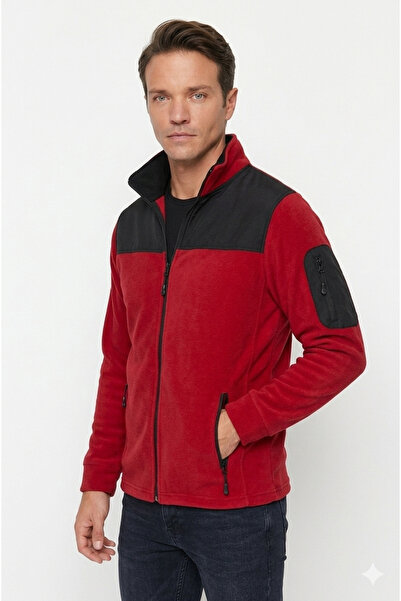 PandaForma Red Unisex Soft Shell Fleece with Pockets