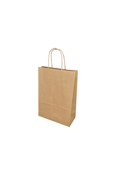 Papette Top Bottom Set of 200 Kraft paper bags, natural, twisted paper handle...
