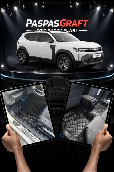 PASPASGRAFT RENAULT RENO DUSTER 4x2 2024-2026 Siyaha Siyah Dikiş 8D Premium T...