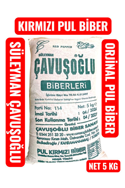 Hayri Efendi Tea SÜLEYMAN ÇAVUŞOĞLU KİRMİZİ PUL BİBER ( 5 KG NET)