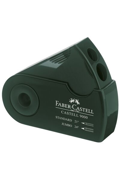 Faber Castell Ascuțitoare dublă verde cu înveliș de plastic Faber-Castell