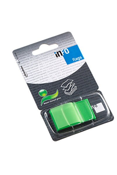 global notes Index adeziv din plastic 25*43mm 50 file note verzi pentru infor...