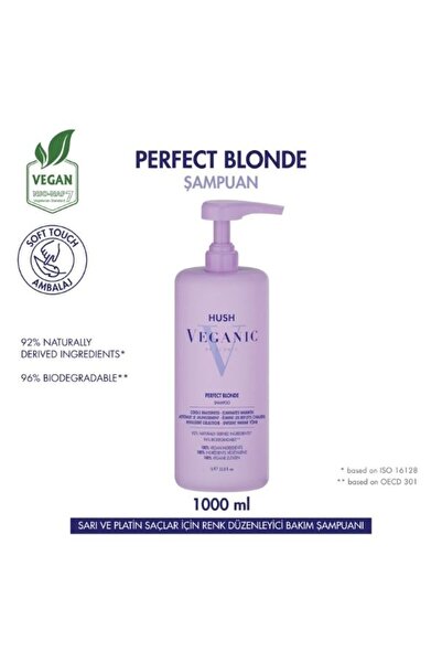 HUSH Veganic Perfect Blonde Sarı ve Platin Saçlar İçin Şampuan 1000 ml