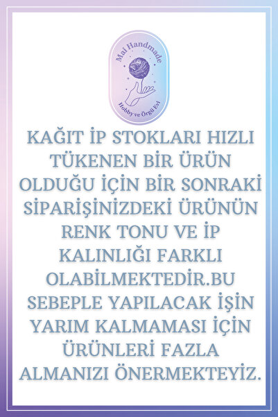 Mai Handmade Kağıt ip Örgü İpi 5'li set