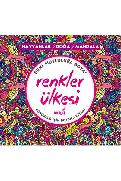 İndigo Kitap Renkler Ülkesi Hayvanlar Doğa Büyüklere Boyama
